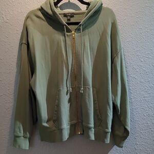 JCrew Green Zip-Up Hoodie